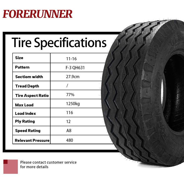 11Lx16 Farm Implement Tubeless Heavy Duty Tires 12PR 2Pcs / 4Pcs
