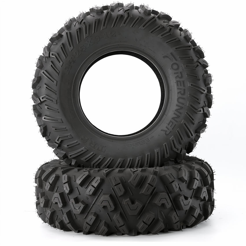 26x9-12 & 26x11-12 All-Terrain ATV/UTV Tires 6-Ply Rated Staggered Front & Rear Off-Road Tire Set