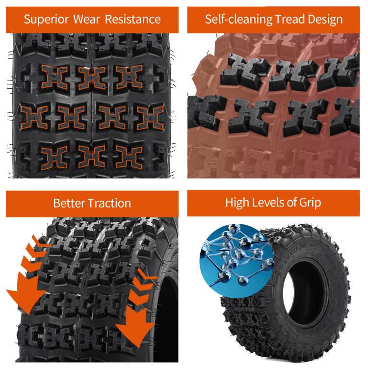 21X7-10 22x11-10 ATV / UTV Sport Tires 6PR 2Pcs / 4Pcs