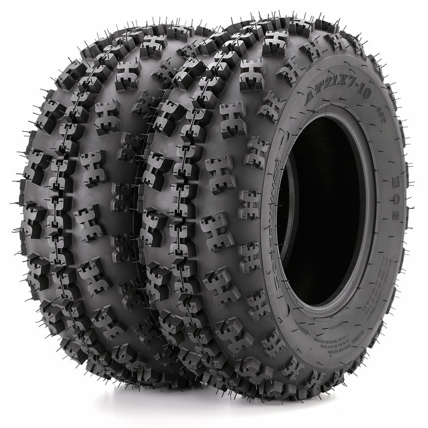 21x7-10 & 22x11-10 ATV/UTV Axle-Matched Front & Rear Off-Road Tire 6-Ply Rated