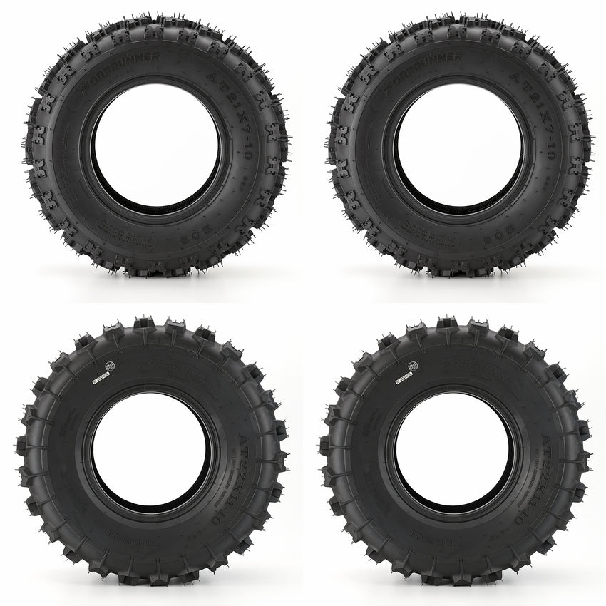 21x7-10 & 22x11-10 ATV/UTV Axle-Matched Front & Rear Off-Road Tire 6-Ply Rated
