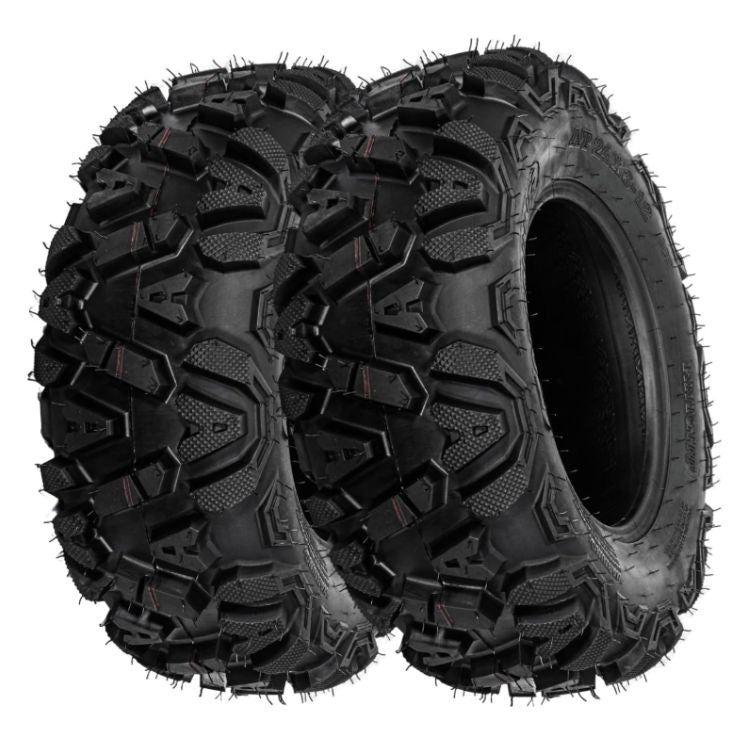 24x8-12 & 24x9-11 KNIGHT All-Terrain ATV/UTV Tires 6-Ply Tire Set