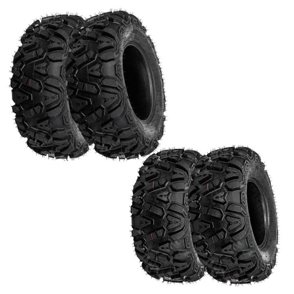 24x8-12 & 24x9-11 KNIGHT All-Terrain ATV/UTV Tires 6-Ply Tire Set