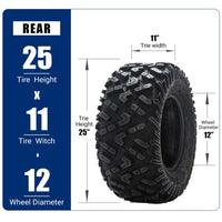25x11-12 ATV / UTV All-Terrain Tires 6PR 2Pcs / 4Pcs