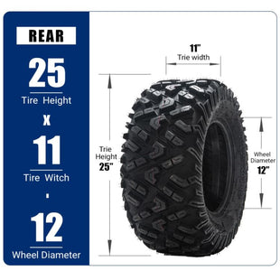 25x11-12 ATV / UTV All-Terrain Tires 6PR 2Pcs / 4Pcs