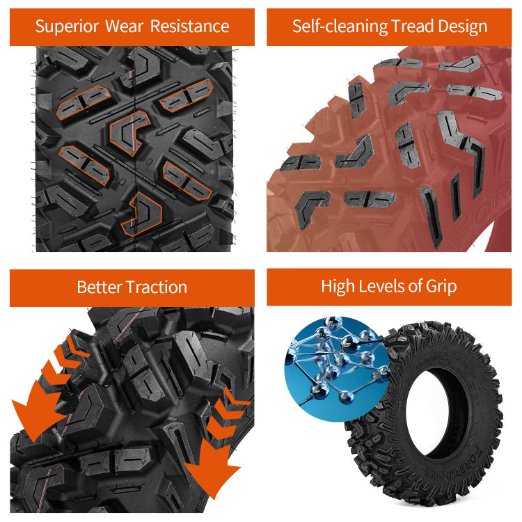 25x8-12 25x10-12 ATV / UTV All-Terrain Tires 6PR 2Pcs / 4Pcs