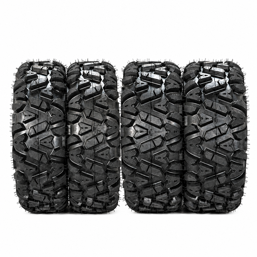 25x8-12 & 25x10-12 ATV / UTV Tires 6-Ply Rated KNIGHT Pattern Smooth Ride All-Terrain Off-Road Tire Set