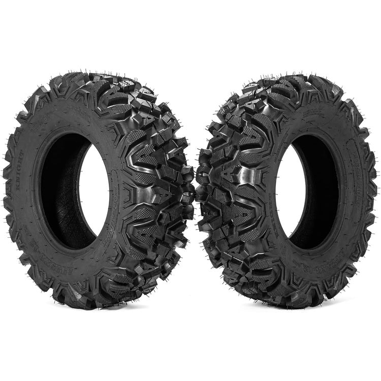 25x8-12 & 25x10-12 ATV / UTV Tires 6-Ply Rated KNIGHT Pattern Smooth Ride All-Terrain Off-Road Tire Set