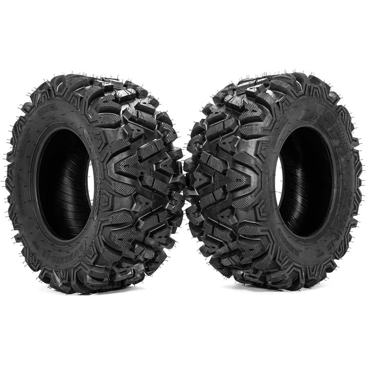 25x8-12 & 25x10-12 ATV / UTV Tires 6-Ply Rated KNIGHT Pattern Smooth Ride All-Terrain Off-Road Tire Set