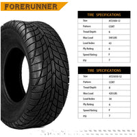 25x8-12 & 25x10-12 CORT 6-Ply ATV/UTV Tires Hard-Pack Gravel & Light Off-Road