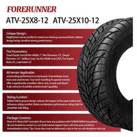 25x8-12 & 25x10-12 CORT 6-Ply ATV/UTV Tires Hard-Pack Gravel & Light Off-Road