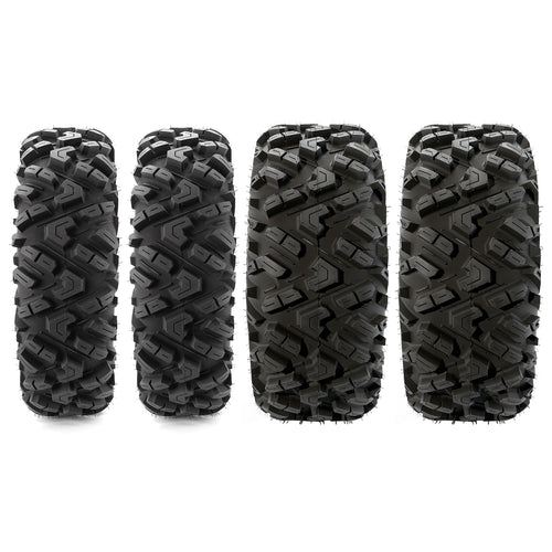 25x8-12 & 25x10-12 ATV/UTV All-Terrain Tires 6-Ply Rated Staggered Front & Rear Off-Road Tire Set