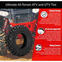 26x9-14 & 26x11-14 ATLAS All-Terrain 6-Ply ATV/UTV Tires Loose Dirt Mud Uneven Trails
