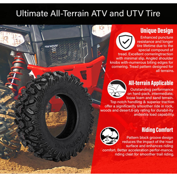 26x9-14 & 26x11-14 ATLAS All-Terrain 6-Ply ATV/UTV Tires Loose Dirt Mud Uneven Trails