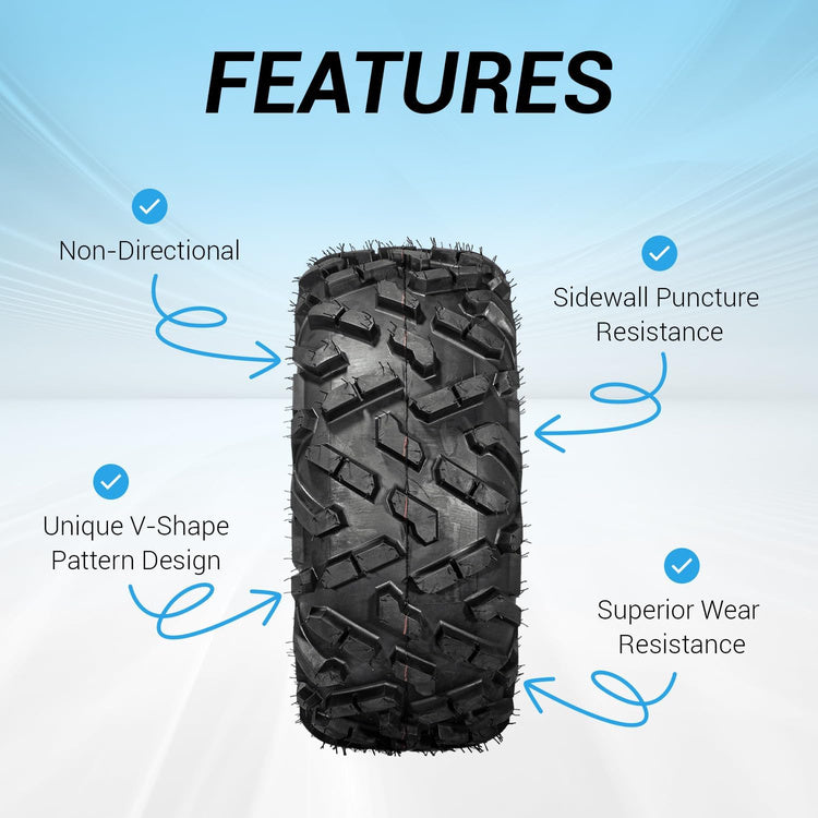 27x9-14 & 27x11-14 ATLAS 6-Ply All-Terrain ATV/UTV Tires Hard-Pack Soft Terrain & Sand