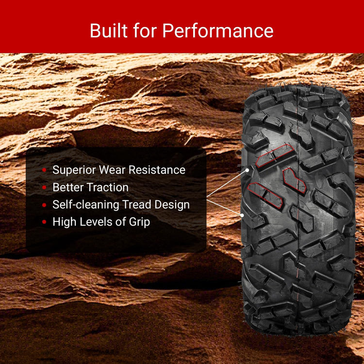 27x9-14 & 27x11-14 ATLAS 6-Ply All-Terrain ATV/UTV Tires Hard-Pack Soft Terrain & Sand