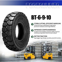 2pcs 6.00-9 QH201 Forklift Pneumatic Tires 10-Ply Heavy Duty Industrial Trail Tyres with Inner Tubes