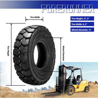 2pcs 6.00-9 QH201 Forklift Pneumatic Tires 10-Ply Heavy Duty Industrial Trail Tyres with Inner Tubes