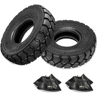 2pcs 6.00-9 QH201 Forklift Pneumatic Tires 10-Ply Heavy Duty Industrial Trail Tyres with Inner Tubes