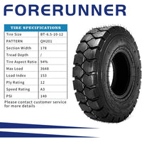 2pcs 6.5-10 QH201 12Ply Forklift Tires Industrial Tire with Inner Tube