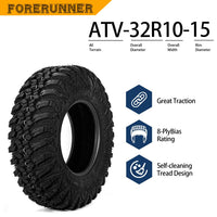 32X10-15 ATV / UTV All-Terrain Tires 8PR 2Pcs / 4Pcs