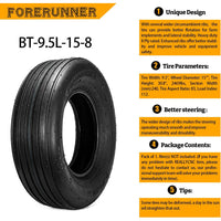 2pcs 9.5L-15 QH641 8Ply Agricultural Flotation Tire Farm Implement Tires for Wagon Baler Spreader Trailer Tractor
