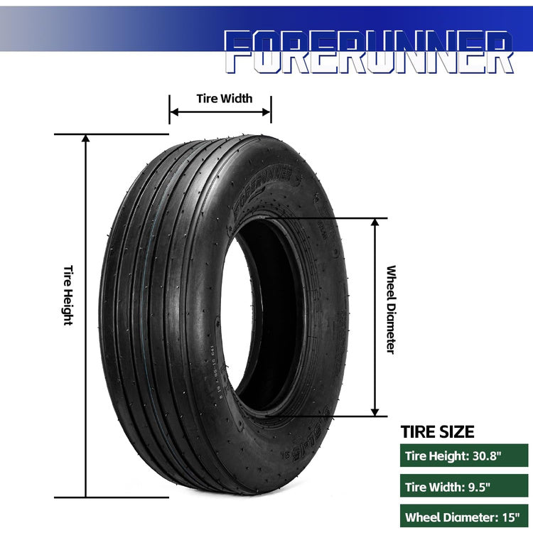 2pcs 9.5L-15 QH641 8Ply Agricultural Flotation Tire Farm Implement Tires for Wagon Baler Spreader Trailer Tractor